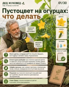 Мини-курс PDF «Пустоцвет на огурцах что делать»