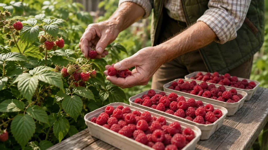 Как собрать малину на продажу и сохранить товарный вид