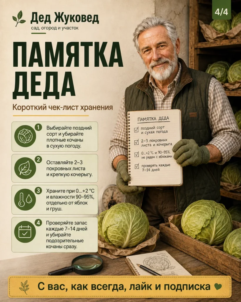Инфографика 4/4: Капуста хранить до весны: какие условия нужны дома и в погребе