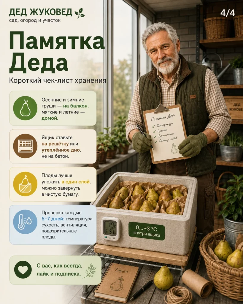 Инфографика 4/4: Груши на балконе: как не заморозить и не сгноить
