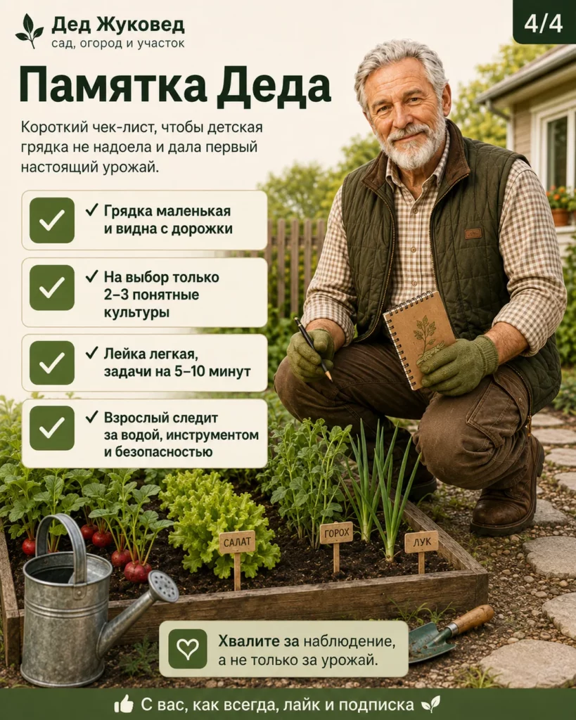 Инфографика 4/4: Детская грядка: частые ошибки взрослых на семейной даче