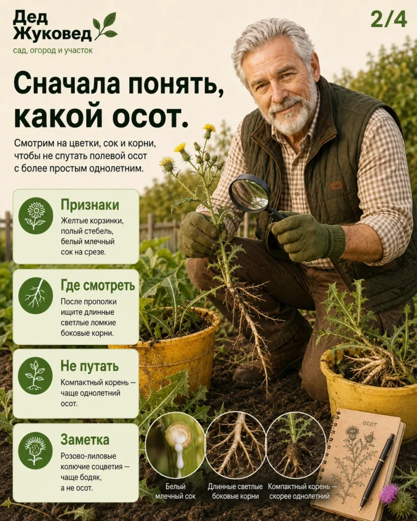 Инфографика 2/4: Осот: как убрать аккуратно и не разнести по всему участку