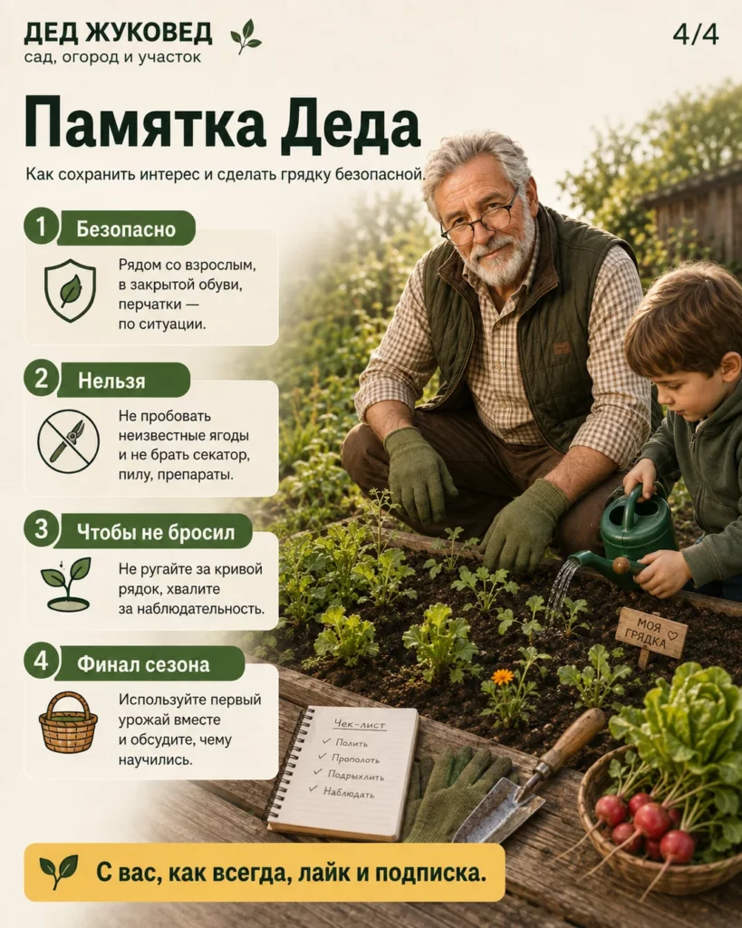 Инфографика 4/4: Детская грядка: чему ребенок научится на участке без скуки