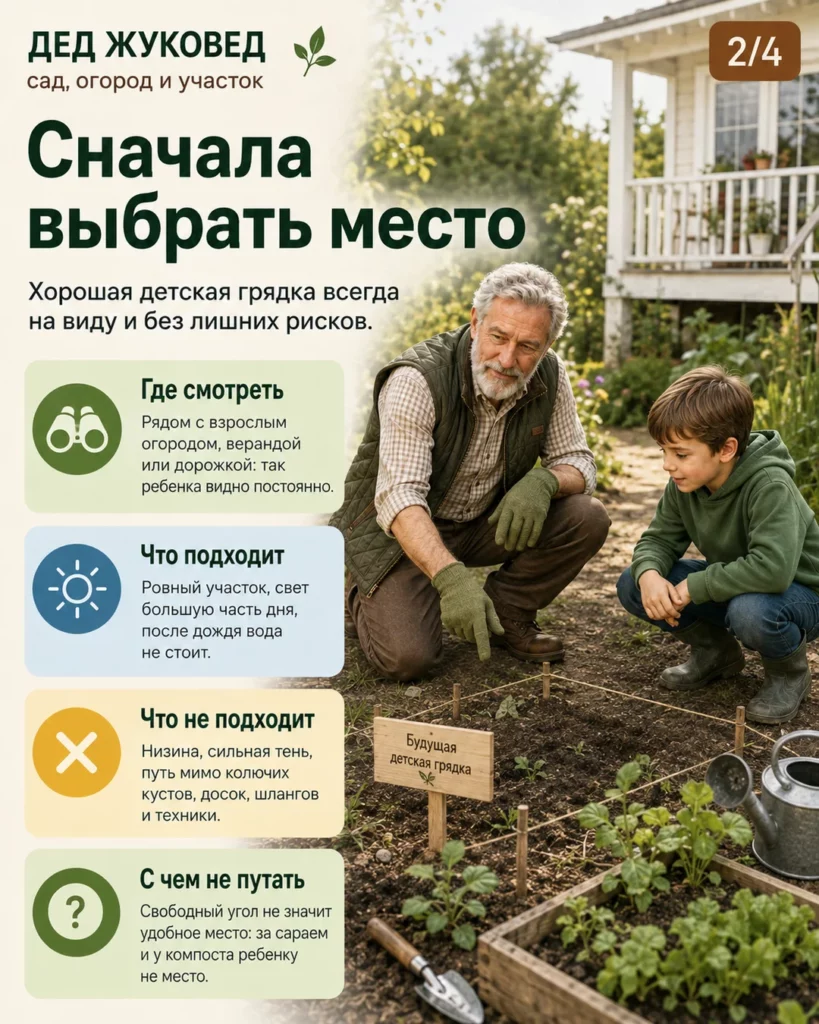 Инфографика 2/4: Детская грядка: как сделать интересно и безопасно