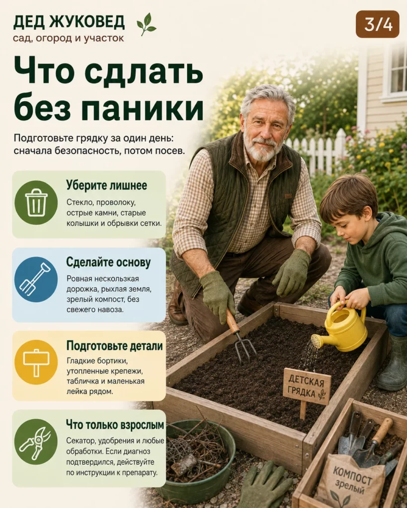 Инфографика 3/4: Детская грядка: как сделать интересно и безопасно