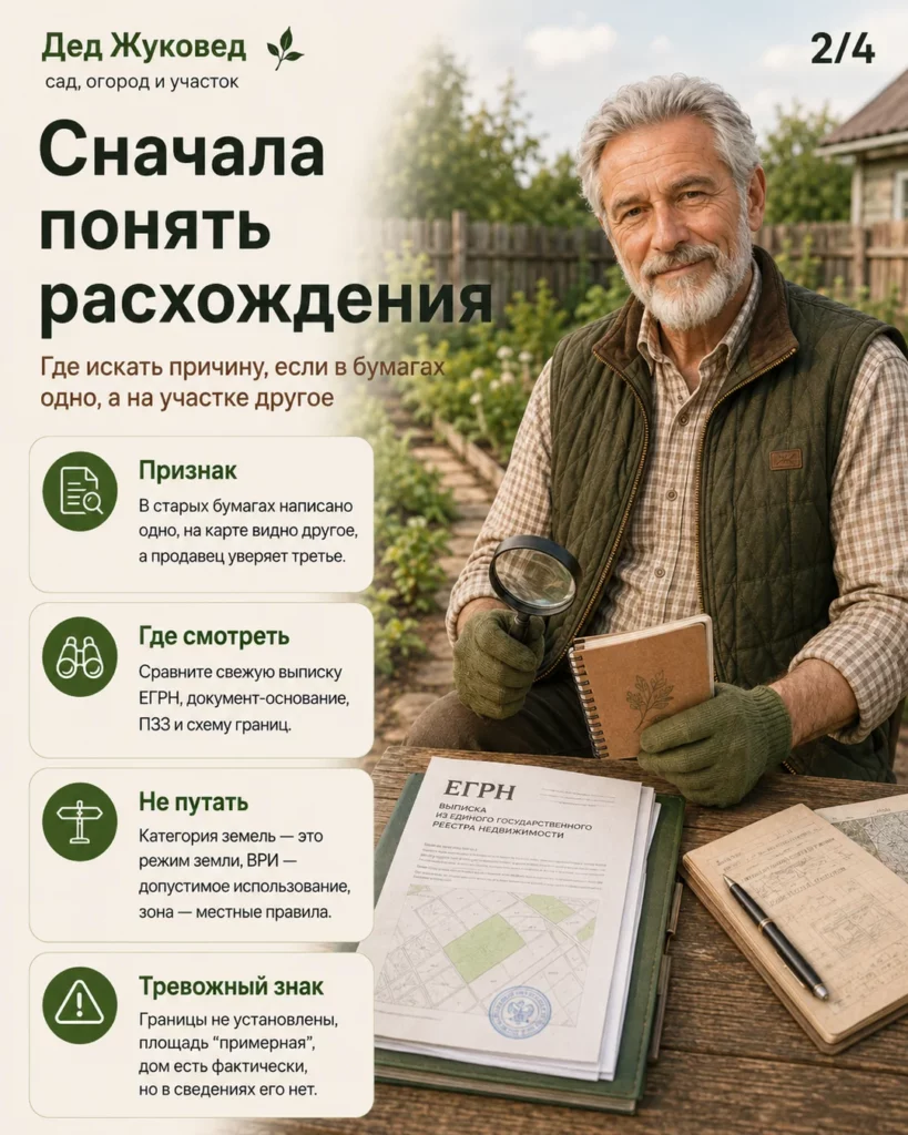 Инфографика 2/4: Участок с неясным назначением: какие документы проверить в первую очередь