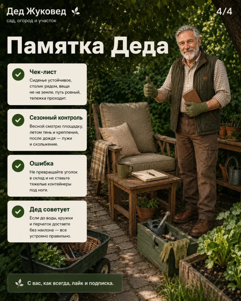 Инфографика 4/4: Место отдыха в тени: как меньше наклоняться и не таскать тяжести