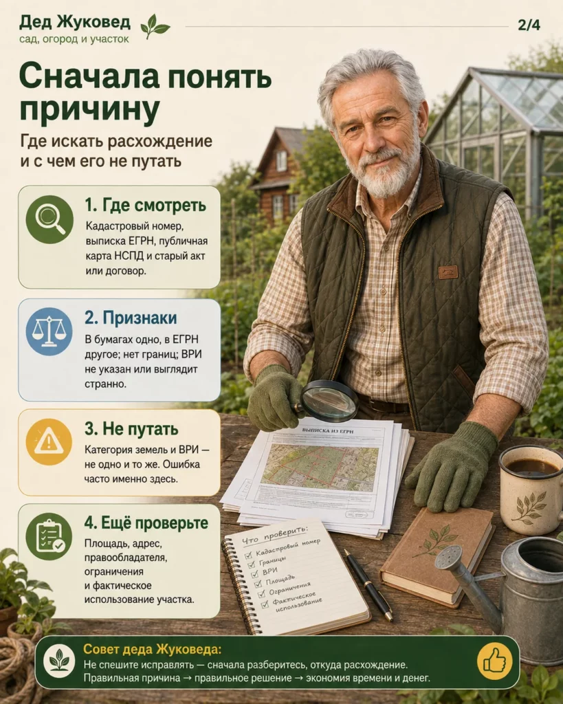 Инфографика 2/4: Участок с неясным назначением: когда нужно идти в МФЦ или Росреестр