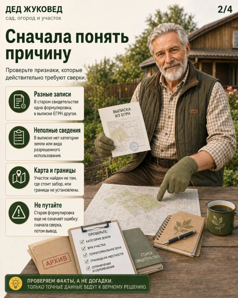 Инфографика 2/4: Участок с неясным назначением: как спокойно собрать бумаги без паники
