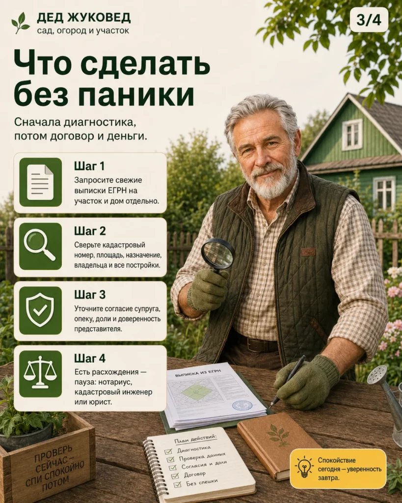 Инфографика 3/4: Дача, которую хотят продать: какие документы проверить в первую очередь
