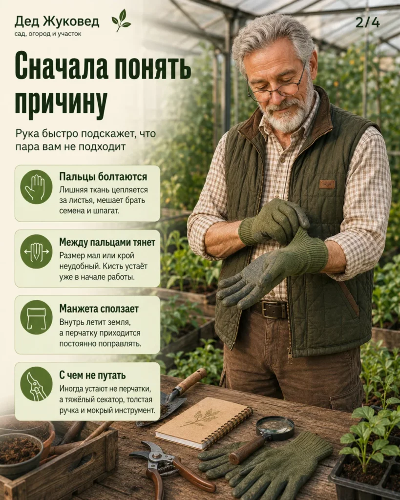 Инфографика 2/4: Садовые перчатки: простое решение, которое экономит силы на участке
