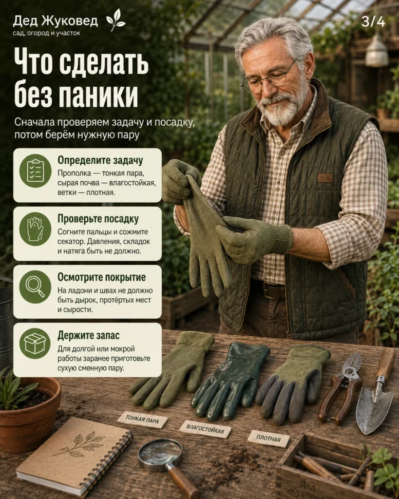 Инфографика 3/4: Садовые перчатки: простое решение, которое экономит силы на участке