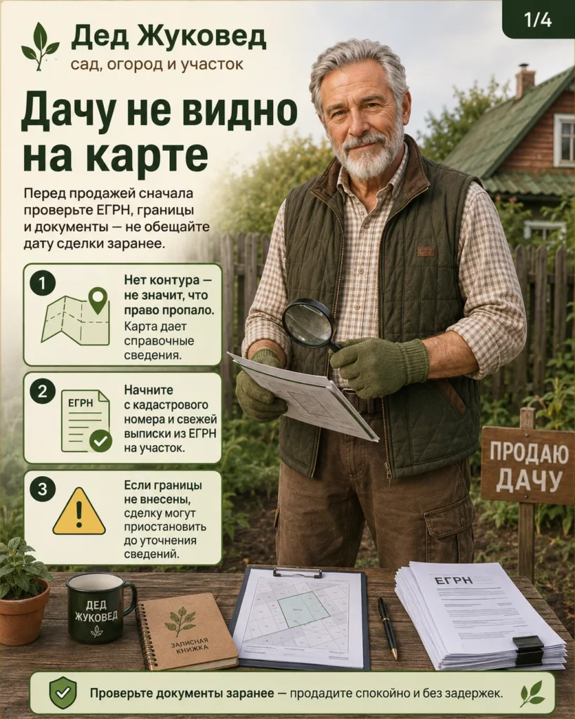 Инфографика 1/4: Дача, которую хотят продать: что делать, если данных нет на публичной карте