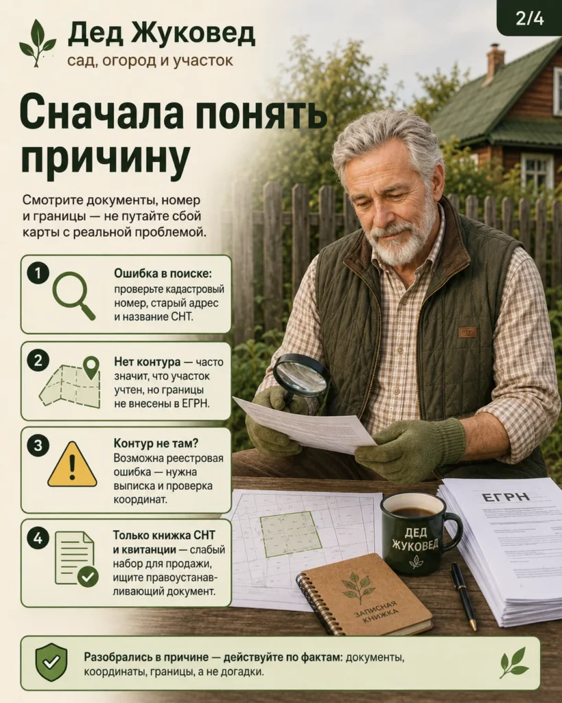 Инфографика 2/4: Дача, которую хотят продать: что делать, если данных нет на публичной карте