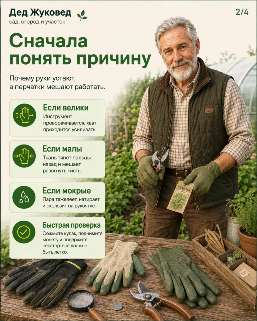 Инфографика 2/4: Садовые перчатки: как сделать дачу удобнее для пожилого человека