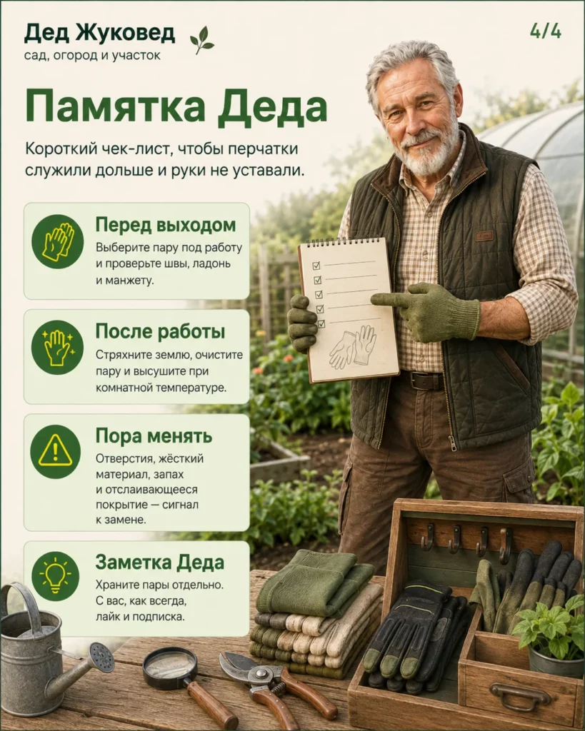 Инфографика 4/4: Садовые перчатки: как сделать дачу удобнее для пожилого человека