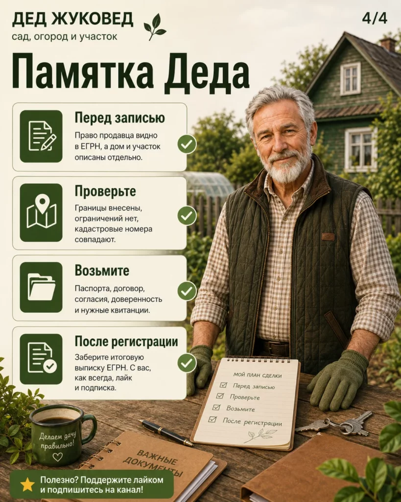Инфографика 4/4: Дача, которую хотят продать: когда нужно идти в МФЦ или Росреестр