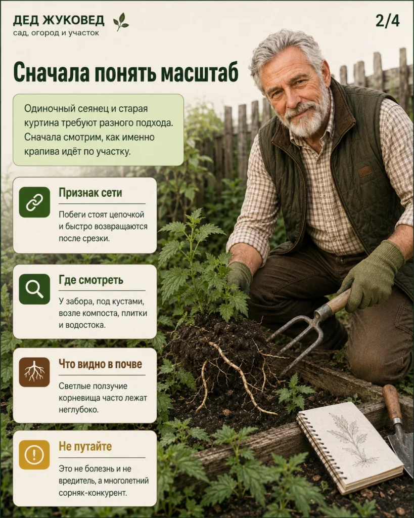 Инфографика 3/4: Крапива на участке: как сдержать без бесконечной прополки