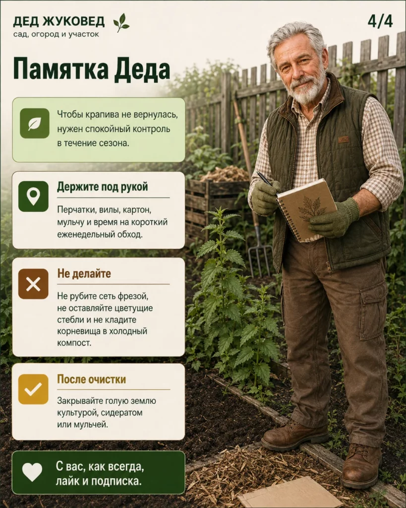 Инфографика 4/4: Крапива на участке: как сдержать без бесконечной прополки