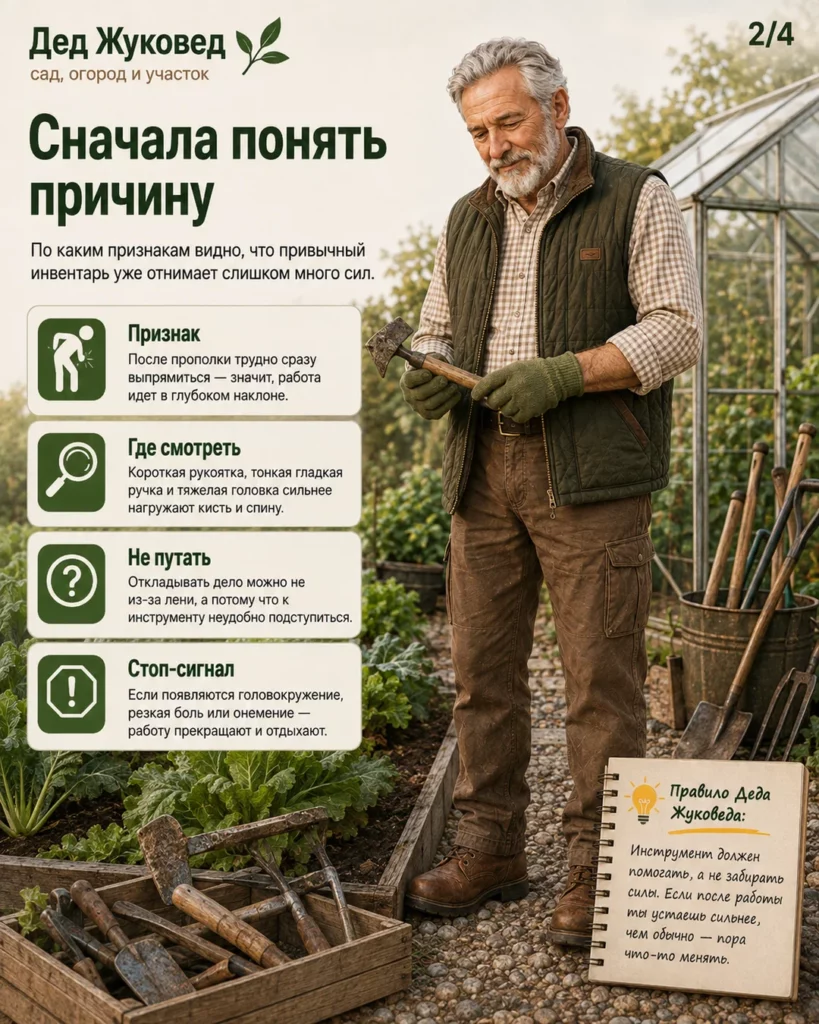 Инфографика 2/4: Инструмент для пожилых: как меньше наклоняться и не таскать тяжести