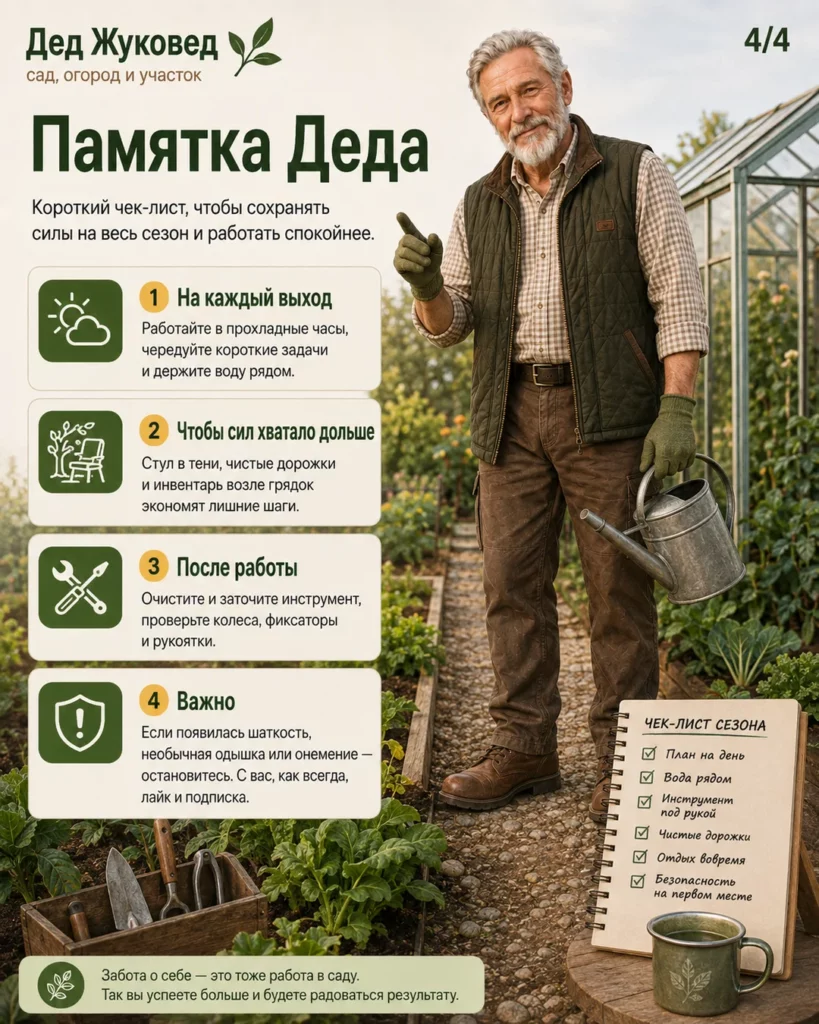 Инфографика 4/4: Инструмент для пожилых: как меньше наклоняться и не таскать тяжести