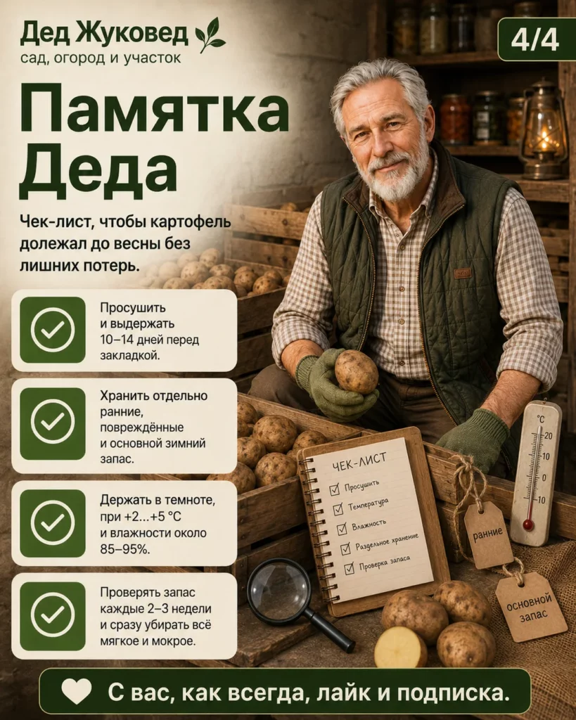 Инфографика 4/4: Картофель хранить до весны: какие условия нужны дома и в погребе