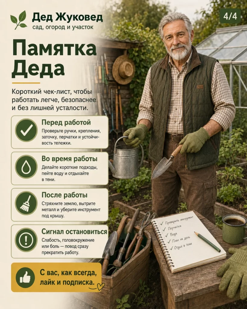 Инфографика 4/4: Инструмент для пожилых: как сделать дачу удобнее для пожилого человека