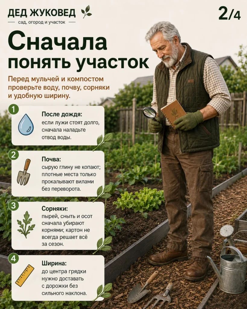 Инфографика 2/4: Грядки без перекопки: как меньше наклоняться и не таскать тяжести