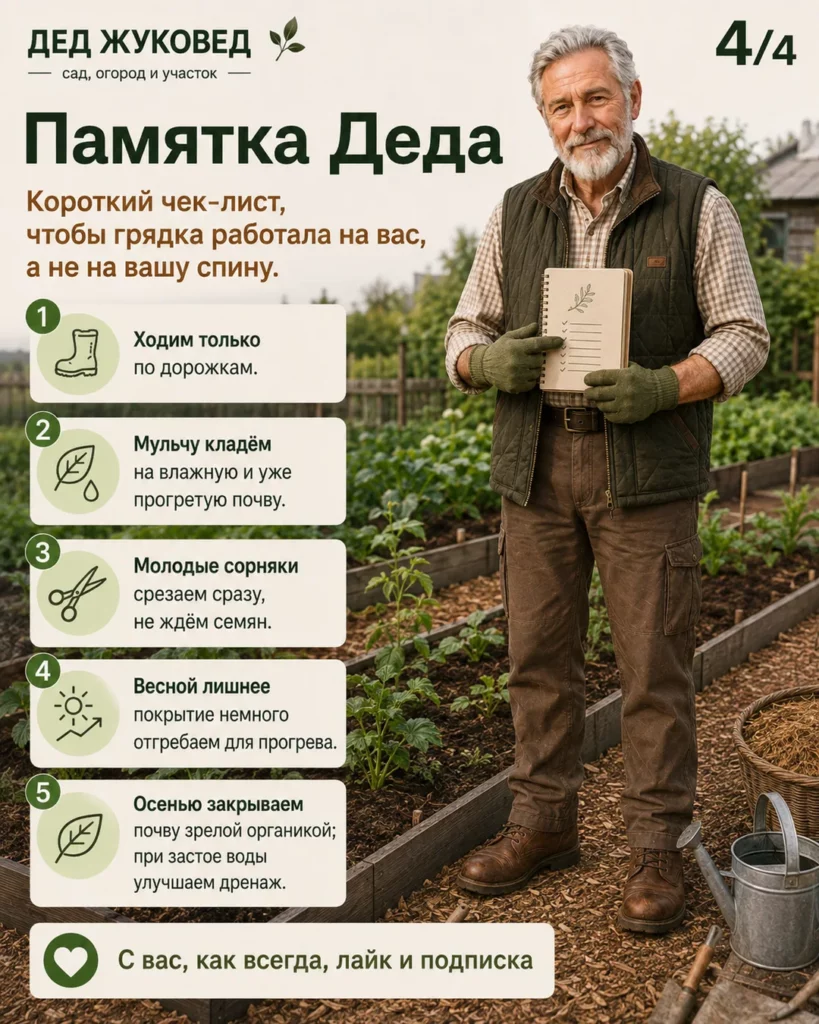 Инфографика 4/4: Грядки без перекопки: как меньше наклоняться и не таскать тяжести