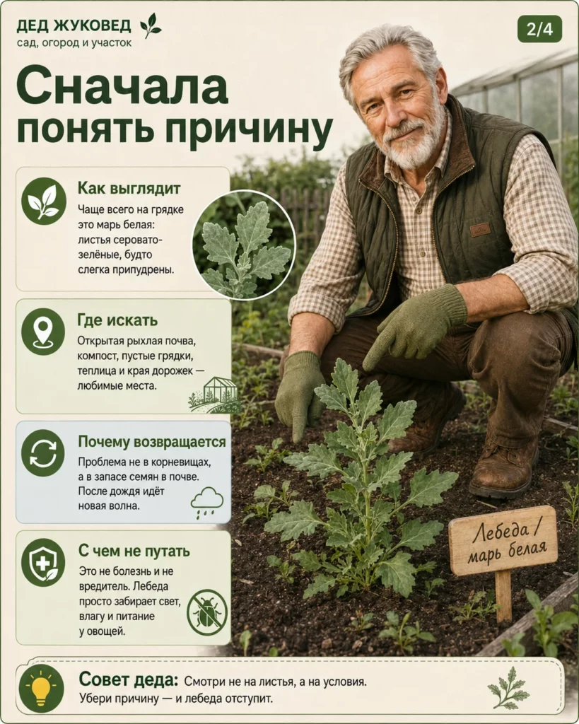 Инфографика 3/4: Лебеда на участке: как сдержать без бесконечной прополки