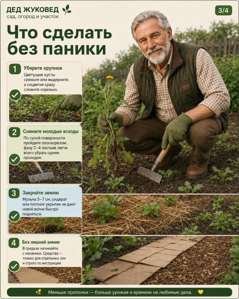 Инфографика 4/4: Лебеда на участке: как сдержать без бесконечной прополки