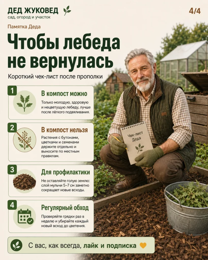 Инфографика 4/4: Лебеда: как убрать аккуратно и не разнести по всему участку