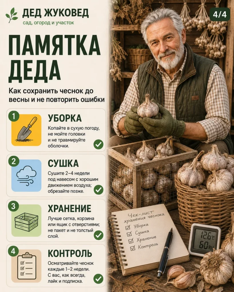 Инфографика 4/4: Чеснок гниет при хранении: что было сделано не так