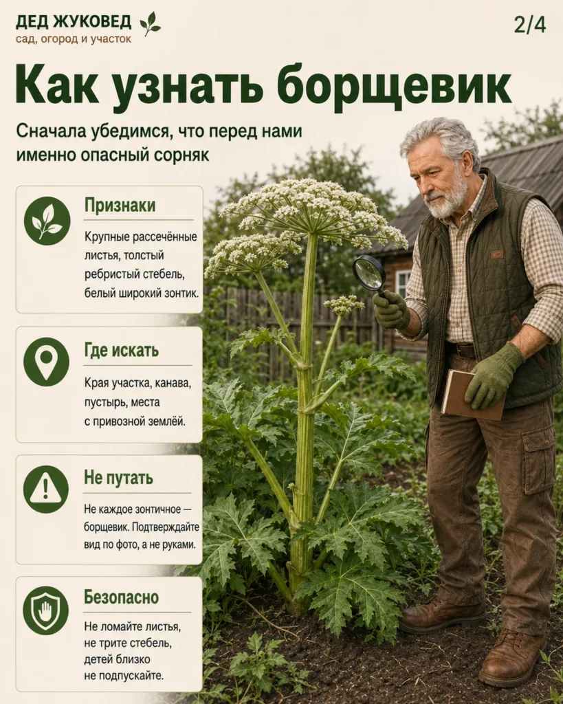 Инфографика 2/4: Борщевик на участке: как сдержать без бесконечной прополки