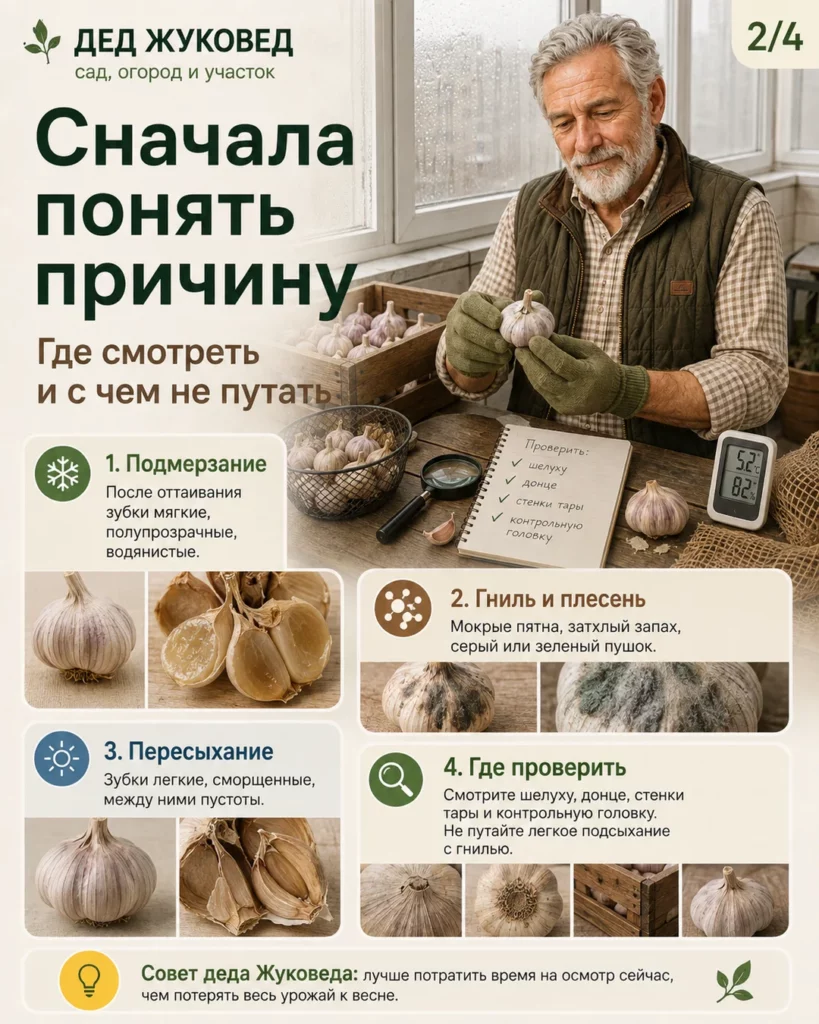 Инфографика 2/4: Чеснок на балконе: как не заморозить и не сгноить
