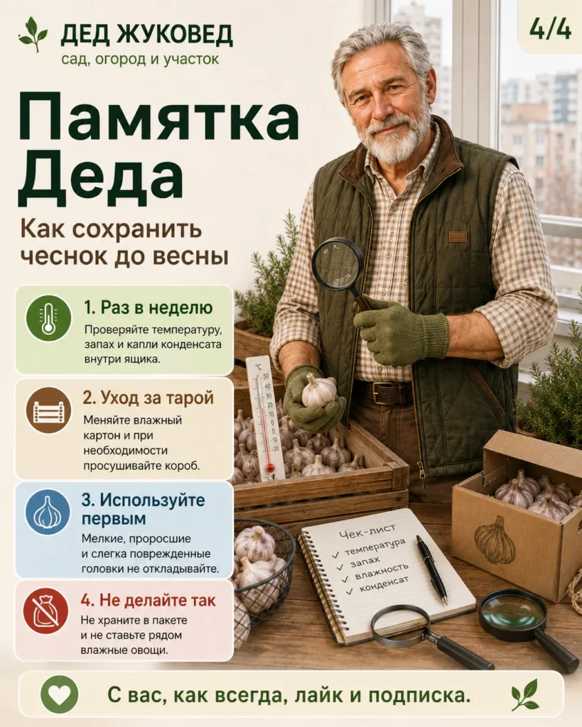 Инфографика 4/4: Чеснок на балконе: как не заморозить и не сгноить