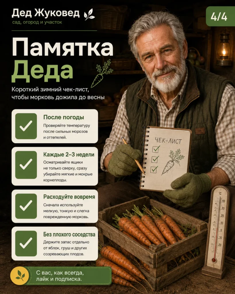 Инфографика 4/4: Морковь хранить до весны: какие условия нужны дома и в погребе