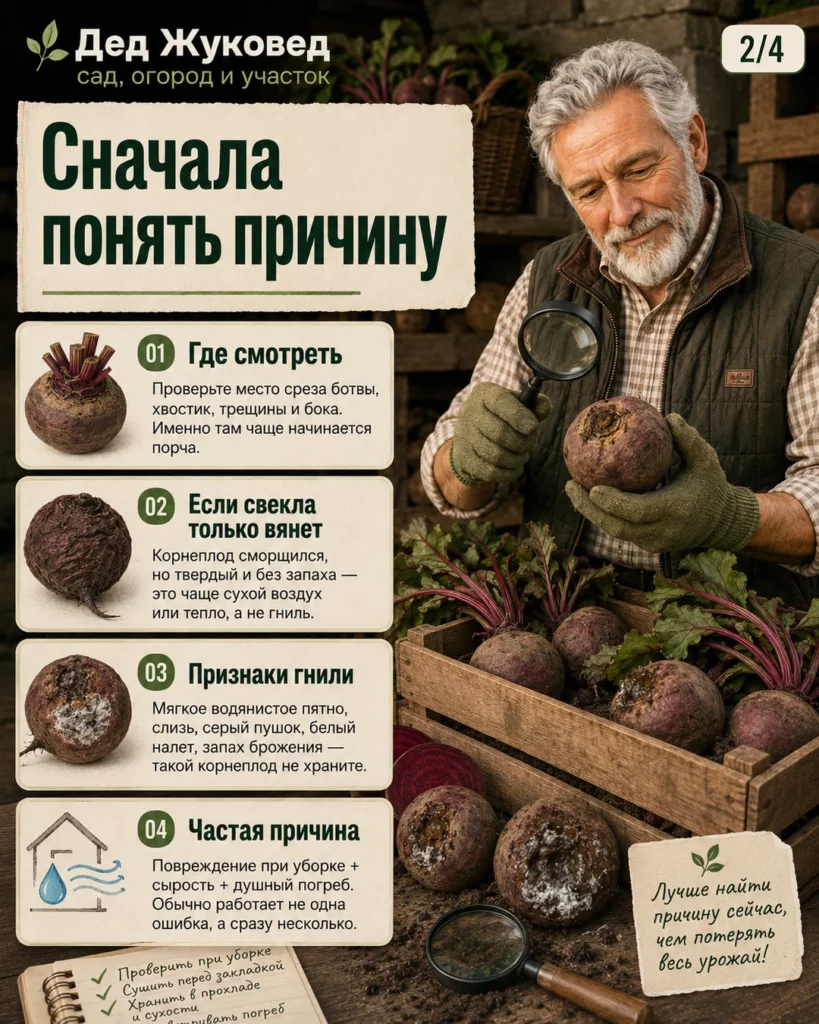 Инфографика 2/4: Свекла гниет при хранении: что было сделано не так