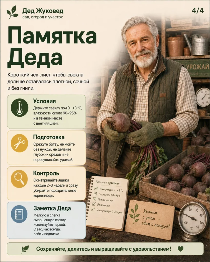 Инфографика 4/4: Свекла вянет после уборки: как сохранить урожай дольше
