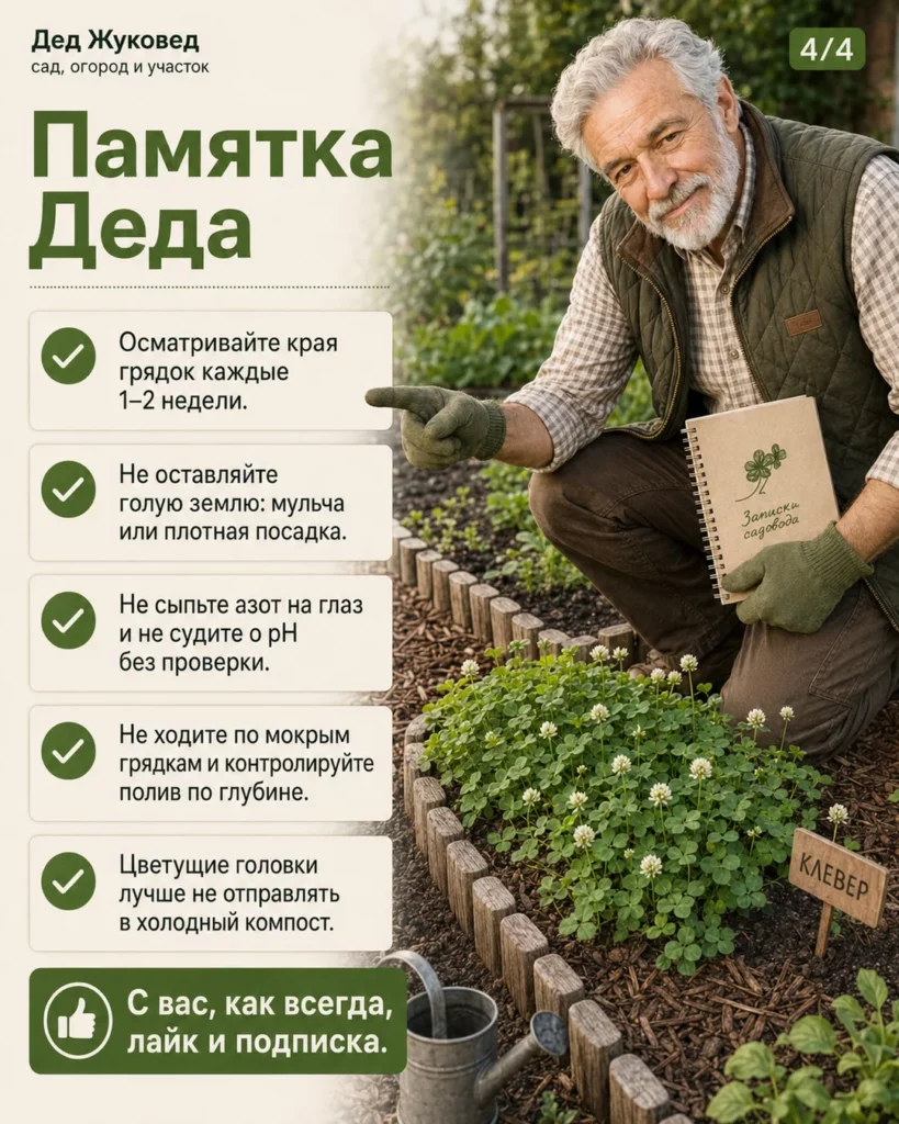 Инфографика 4/4: Клевер в грядках: почему появляется и что говорит о почве
