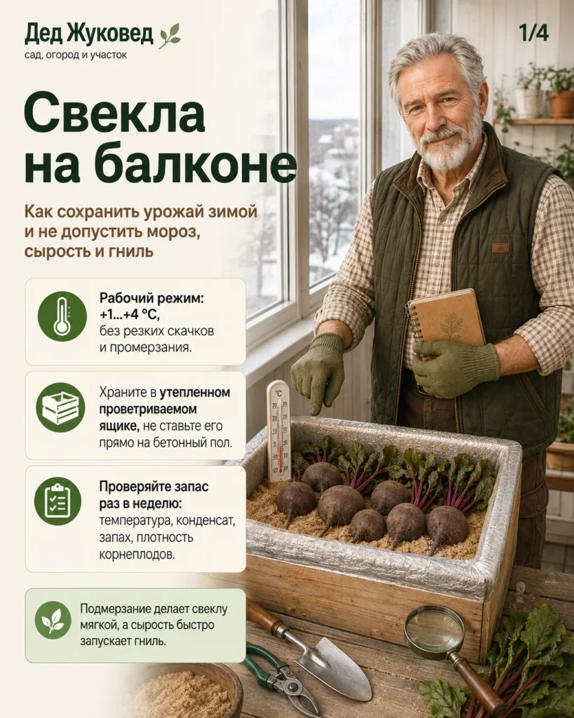 Инфографика 1/4: Свекла на балконе: как не заморозить и не сгноить