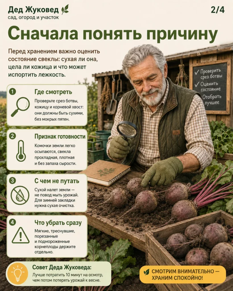 Инфографика 2/4: Свекла после уборки: когда сушить, чистить и убирать на хранение