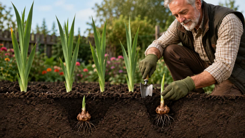 Какая глубина посадки гладиолусов считается нормальной Какая глубина посадки гладиолусов считается нормальной