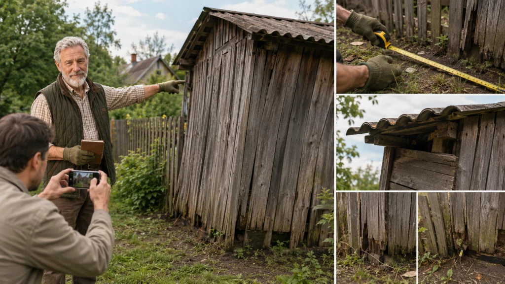 С чего начать, если сарай стоит на границе участка