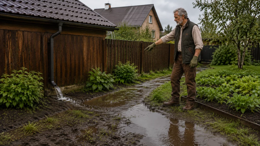 Как понять, что вода идёт именно с соседской крыши